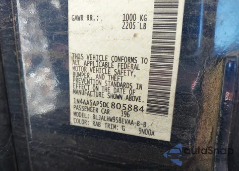 2013 Nissan Maxima 3.5 Sv from USA, damaged, VIN 1N4AA5AP5DC805884